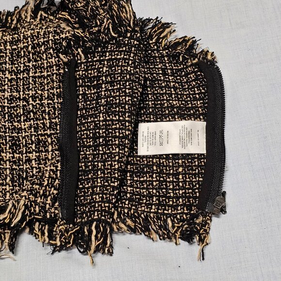 Anthropologie Mare Mare Tweed Crop Top Women Size S Black Tan Twill - Picture 13 of 13